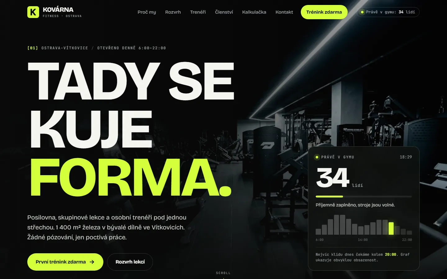 Ukázkový web: Web pro fitness