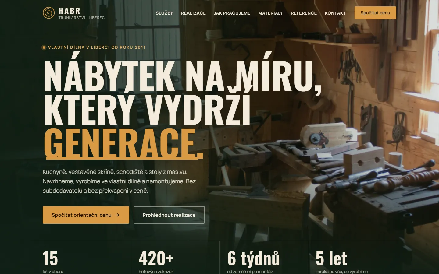 Ukázkový web: Web pro řemeslníka
